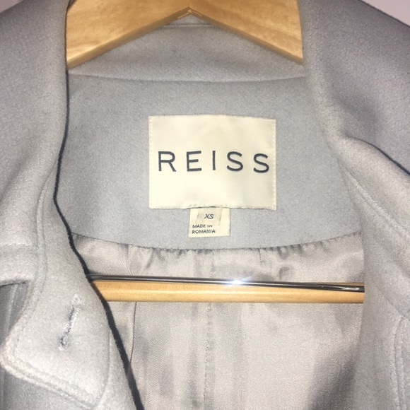 REISS Belted Wool Coat Light Blue Size XS - Picture 10 of 11